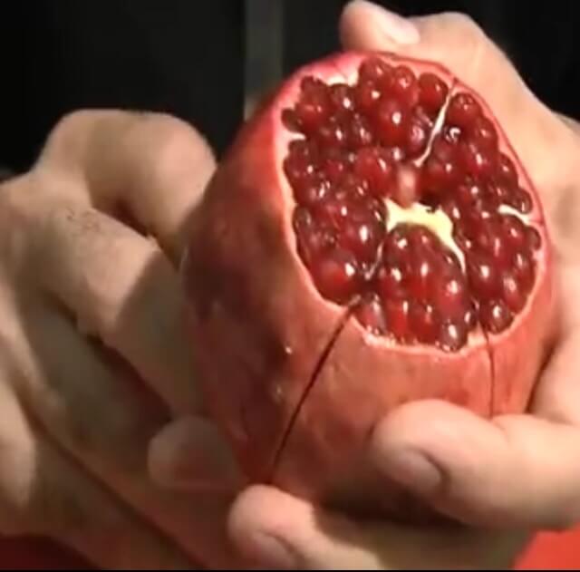 Cutting And De-Seeding Pomegranate